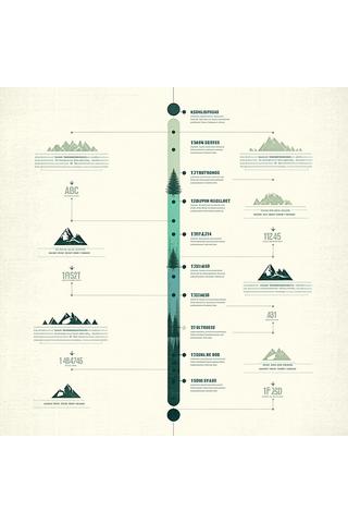 Vertical timeline illustration representing Coastal Trail Outfitters milestones and origin story