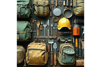 Before repair image showing worn camping gear with visible damage