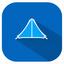 Icon of a blue cabin-style tent